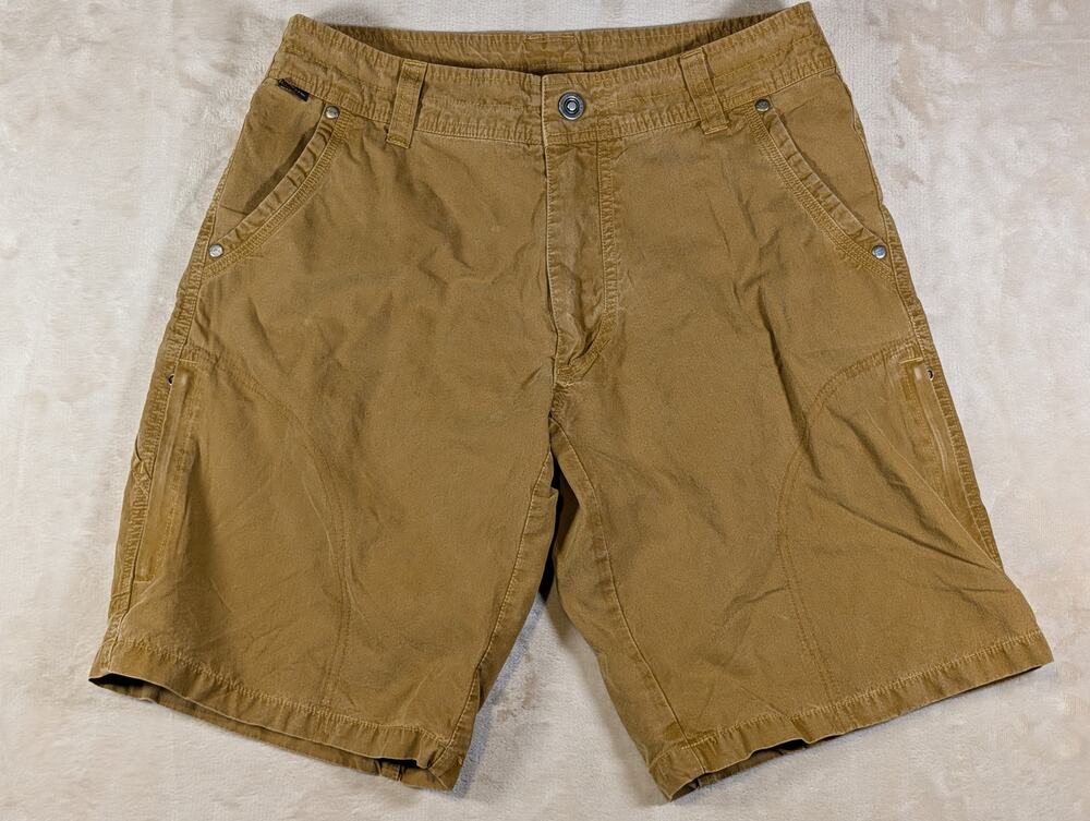 Kuhl Mens Patina Dye Size 30 Brown Canvas Utility Hiking Outdoor Cargo Shorts